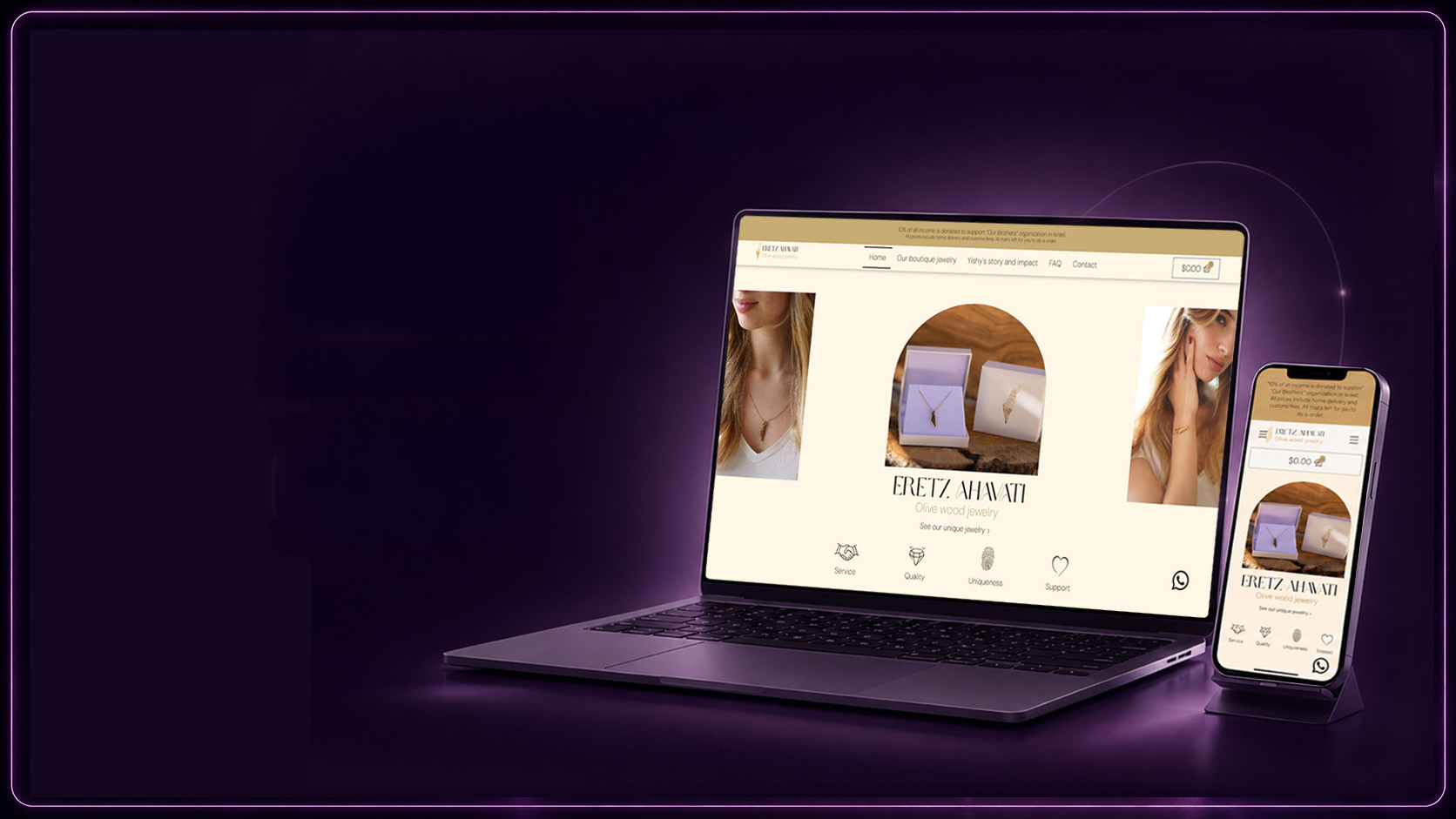Online Store for Eretz Ahavati, Boutique Jewelry
